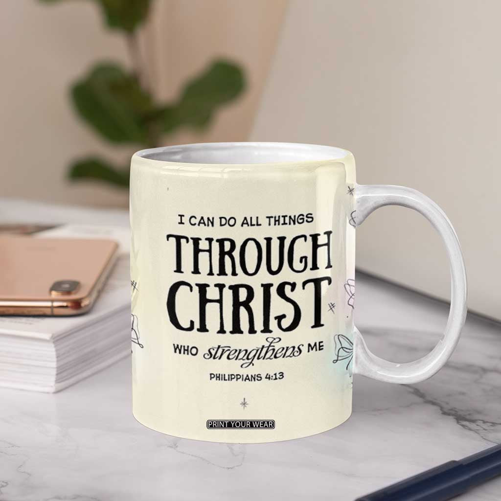 Christian Gifts for Women Faith Coffee Mug Christ Encouraging Bible Verse Cute Butterflies TB10 Print Your Wear