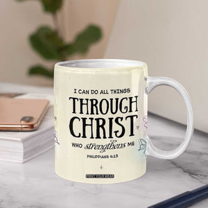 Christian Gifts for Women Faith Coffee Mug Christ Encouraging Bible Verse Cute Butterflies TB10 Print Your Wear