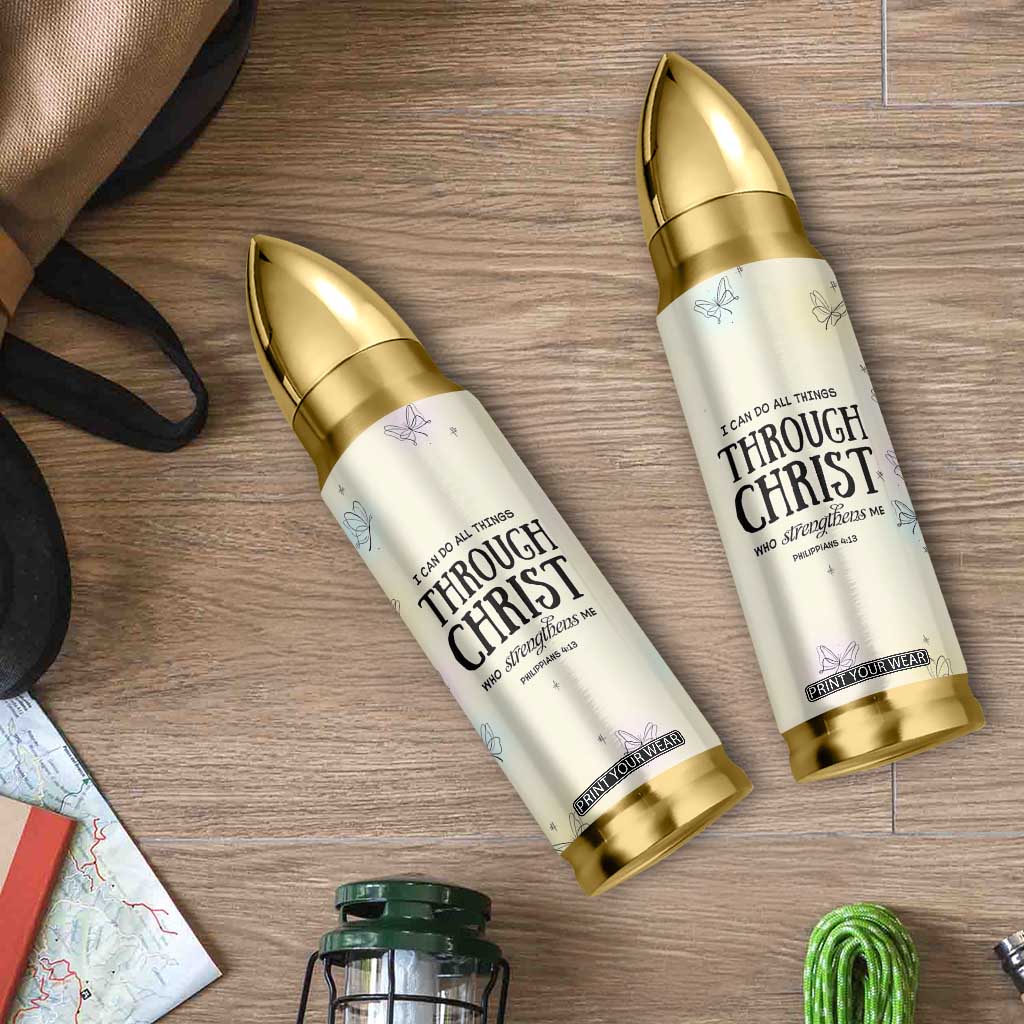 Christian Gifts for Women Faith Bullet Tumbler Christ Encouraging Bible Verse Cute Butterflies TB10 Print Your Wear