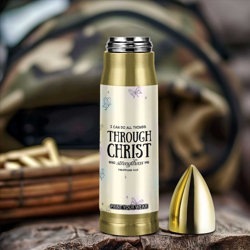 Christian Gifts for Women Faith Bullet Tumbler Christ Encouraging Bible Verse Cute Butterflies TB10 Print Your Wear