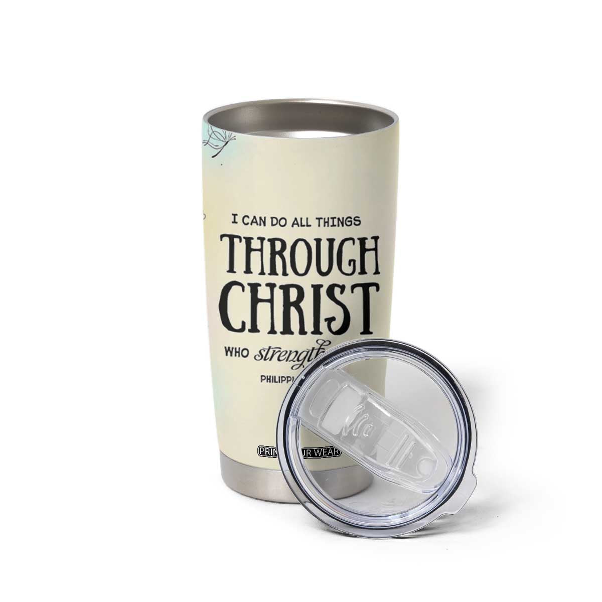 Christian Gifts for Women Faith Tumbler Cup Christ Encouraging Bible Verse Cute Butterflies TB10 Print Your Wear