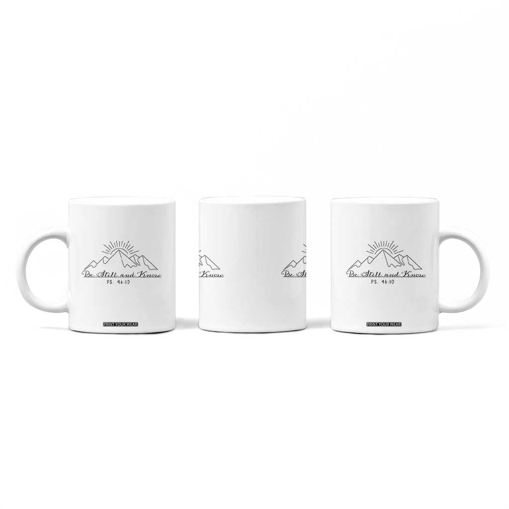 Subtle Christian Coffee Mug Be Still & Know Psalm Minimal Religious Faith Inspirational Gifts TB10 Print Your Wear