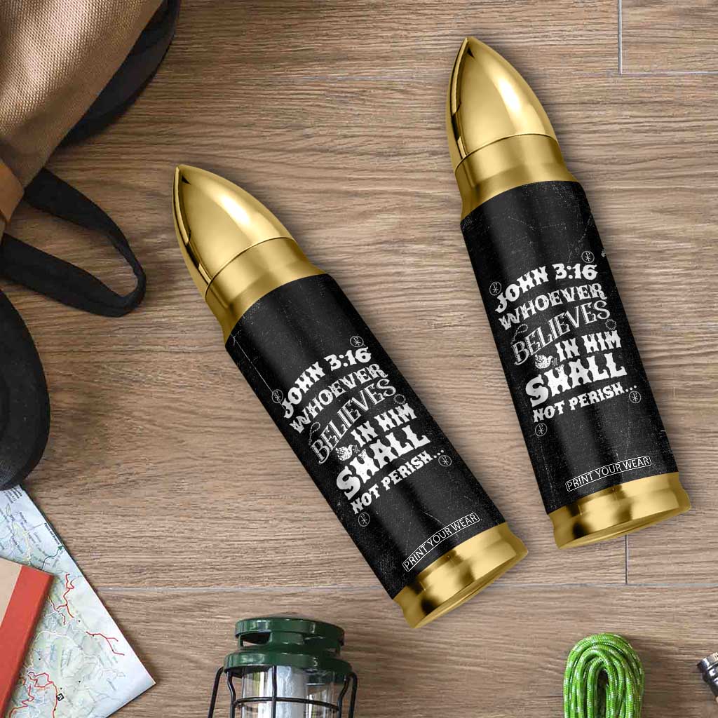 Christian Gifts for Men Bullet Tumbler Inspirational Bible Verse John 3:16 TB10 Print Your Wear