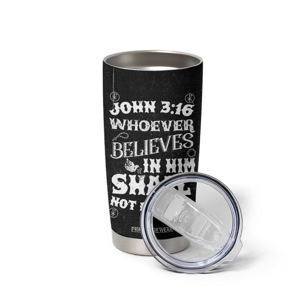 Christian Gifts for Men Tumbler Cup Inspirational Bible Verse John 3:16 TB10 Print Your Wear