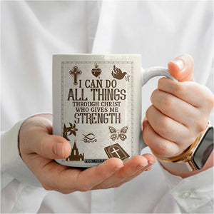 Christian Gifts Coffee Mug I Can Do All Things Through Christ Bible Verse Philippians 4:13 TB10 Print Your Wear