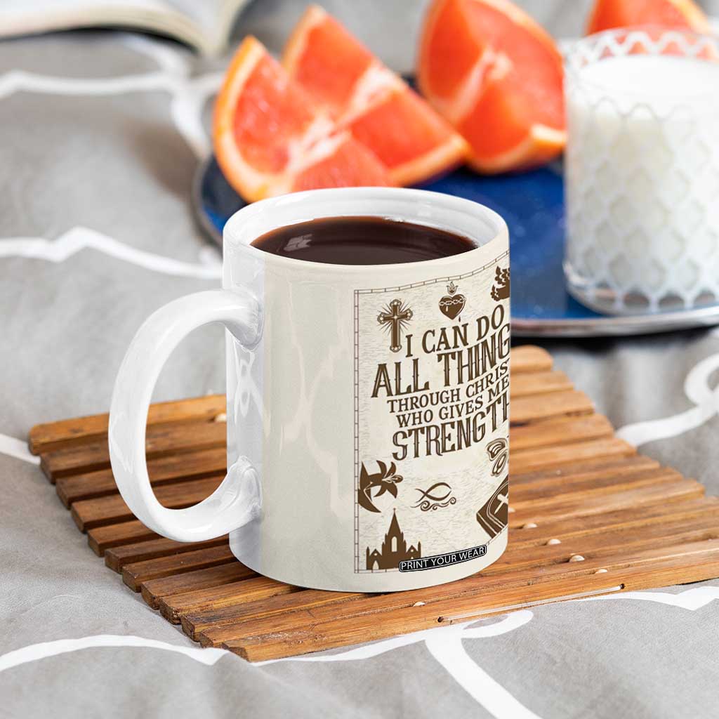 Christian Gifts Coffee Mug I Can Do All Things Through Christ Bible Verse Philippians 4:13 TB10 Print Your Wear