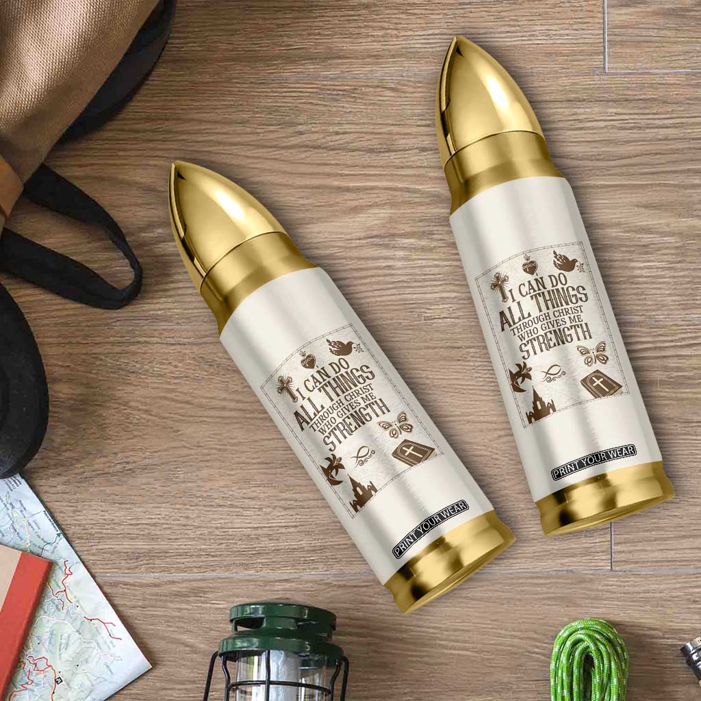 Christian Gifts Bullet Tumbler I Can Do All Things Through Christ Bible Verse Philippians 4:13 TB10 Print Your Wear