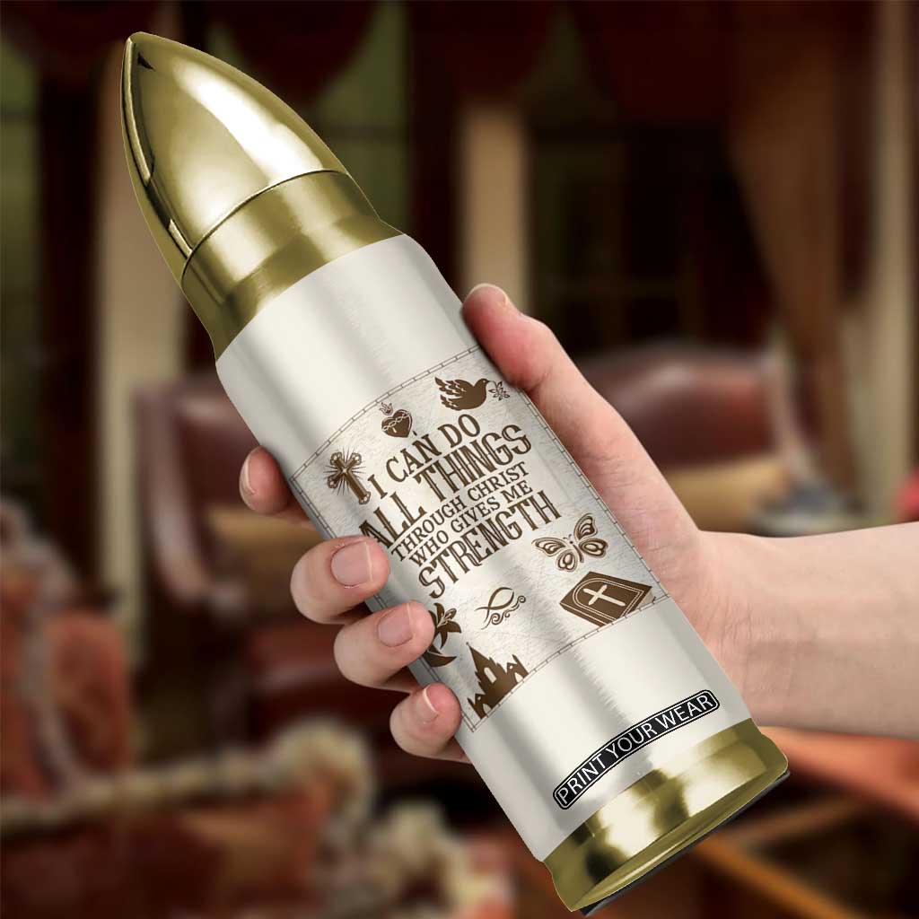 Christian Gifts Bullet Tumbler I Can Do All Things Through Christ Bible Verse Philippians 4:13 TB10 Print Your Wear