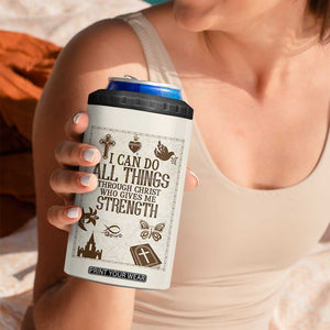 Christian Gifts 4 in 1 Can Cooler Tumbler I Can Do All Things Through Christ Bible Verse Philippians 4:13 TB10 Print Your Wear