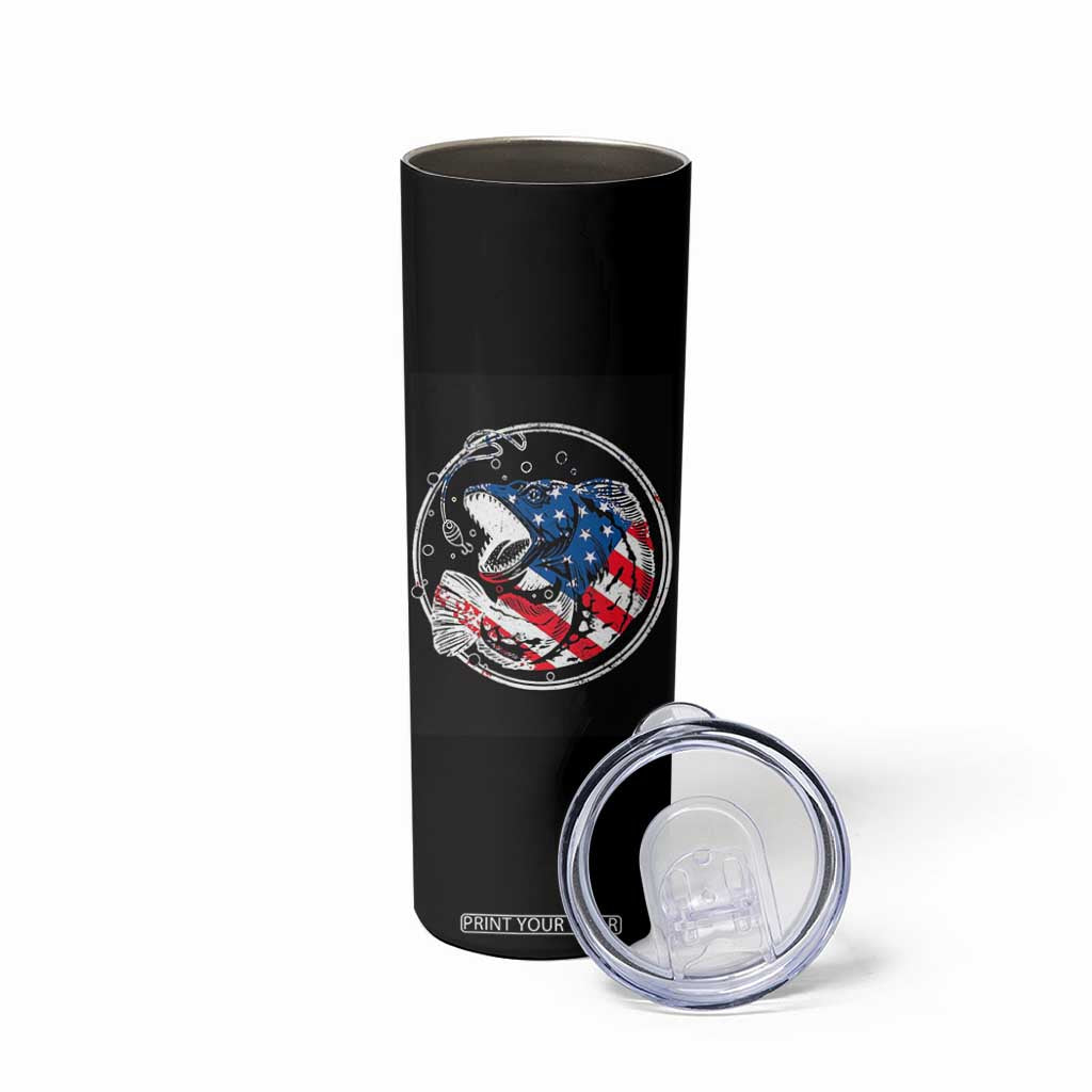 Reel Cool Dad Skinny Tumbler Funny Father's Day Gift For Dad Fishing Lover American Flag TB10 Print Your Wear