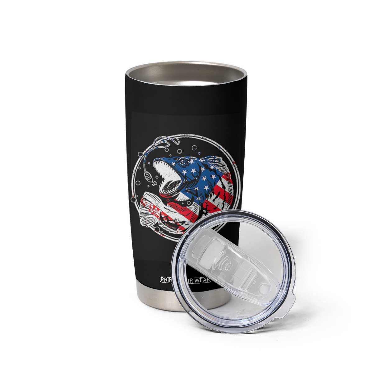 Reel Cool Dad Tumbler Cup Funny Father's Day Gift For Dad Fishing Lover American Flag TB10 Print Your Wear
