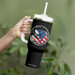Reel Cool Dad Tumbler With Handle Funny Father's Day Gift For Dad Fishing Lover American Flag TB10 Print Your Wear