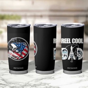 Reel Cool Dad Tumbler Cup Funny Father's Day Gift For Fishing Lover American Flag TB10 Print Your Wear