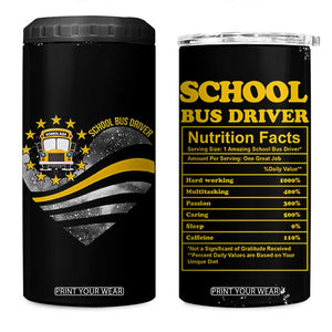 School Bus Driver Gifts 4 in 1 Can Cooler Tumbler Bus Driver Christmas Appreciation Gift TB10 One Size: 16 oz Black Print Your Wear