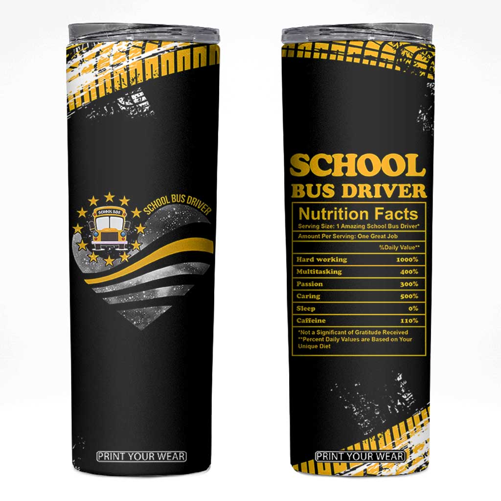 School Bus Driver Gifts Skinny Tumbler Bus Driver Christmas Appreciation Gift TB10 Black Print Your Wear