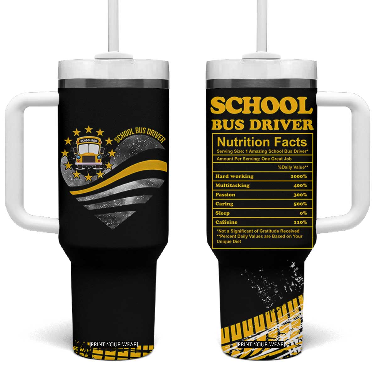 School Bus Driver Gifts Tumbler With Handle Bus Driver Christmas Appreciation Gift TB10 One Size: 40 oz Black Print Your Wear