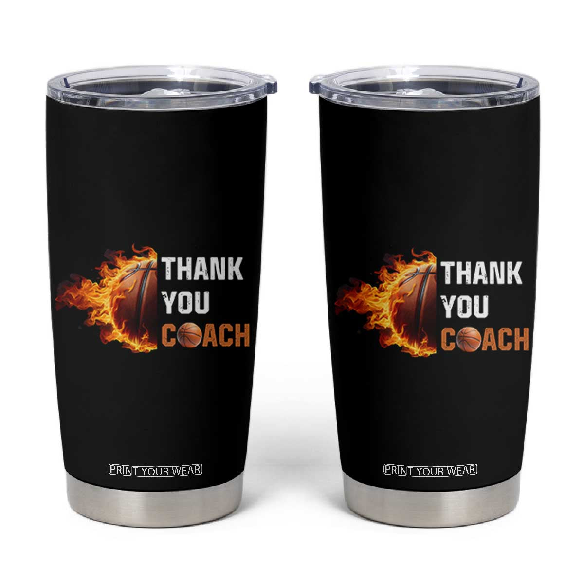 Basketball Coach Gifts Tumbler Cup Thank You Coaches Appreciation Retirement Gift TB10 Black Print Your Wear