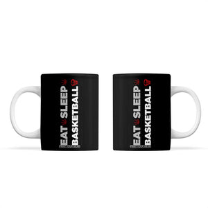Basketball Player Coffee Mug Basketballer Coach Sports Team Gift Eat Sleep Basketball TB10 Black Print Your Wear