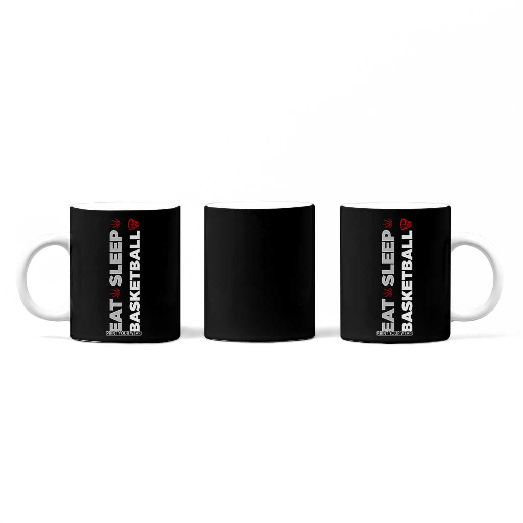 Basketball Player Coffee Mug Basketballer Coach Sports Team Gift Eat Sleep Basketball TB10 Print Your Wear