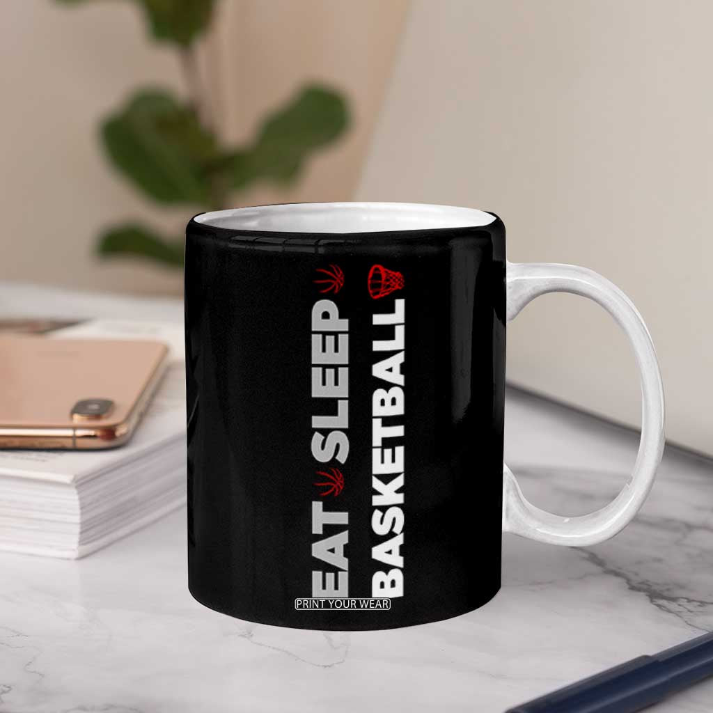 Basketball Player Coffee Mug Basketballer Coach Sports Team Gift Eat Sleep Basketball TB10 Print Your Wear