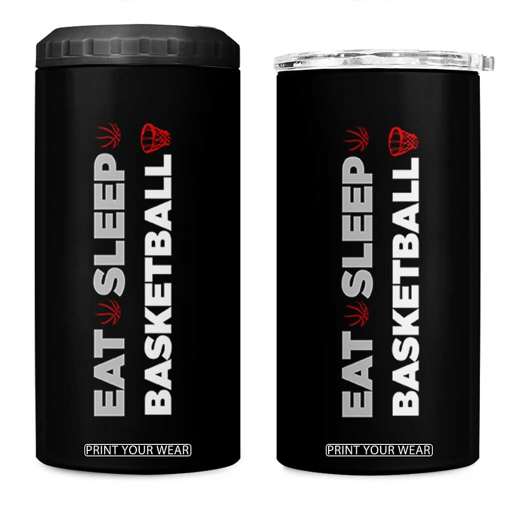Basketball Player 4 in 1 Can Cooler Tumbler Basketballer Coach Sports Team Gift Eat Sleep Basketball TB10 One Size: 16 oz Black Print Your Wear