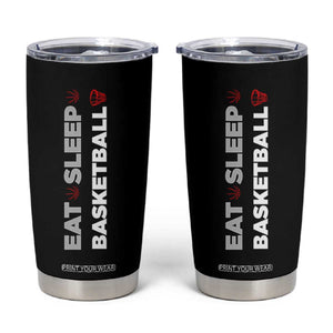 Basketball Player Tumbler Cup Basketballer Coach Sports Team Gift Eat Sleep Basketball TB10 Black Print Your Wear