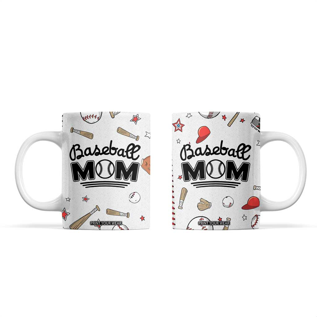 Baseball Mom Coffee Mug Mothers Day Birthday Gifts from Daughter Son TB10 Beige Print Your Wear