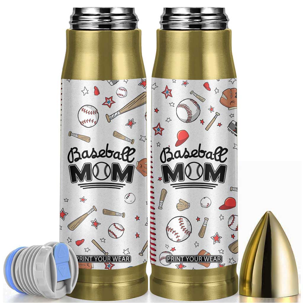 Baseball Mom Bullet Tumbler Mothers Day Birthday Gifts from Daughter Son TB10 Beige Print Your Wear