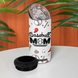 Baseball Mom 4 in 1 Can Cooler Tumbler Mothers Day Birthday Gifts from Daughter Son TB10 Print Your Wear