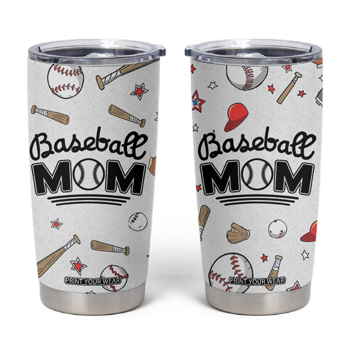 Baseball Mom Tumbler Cup Mothers Day Birthday Gifts from Daughter Son TB10 Beige Print Your Wear
