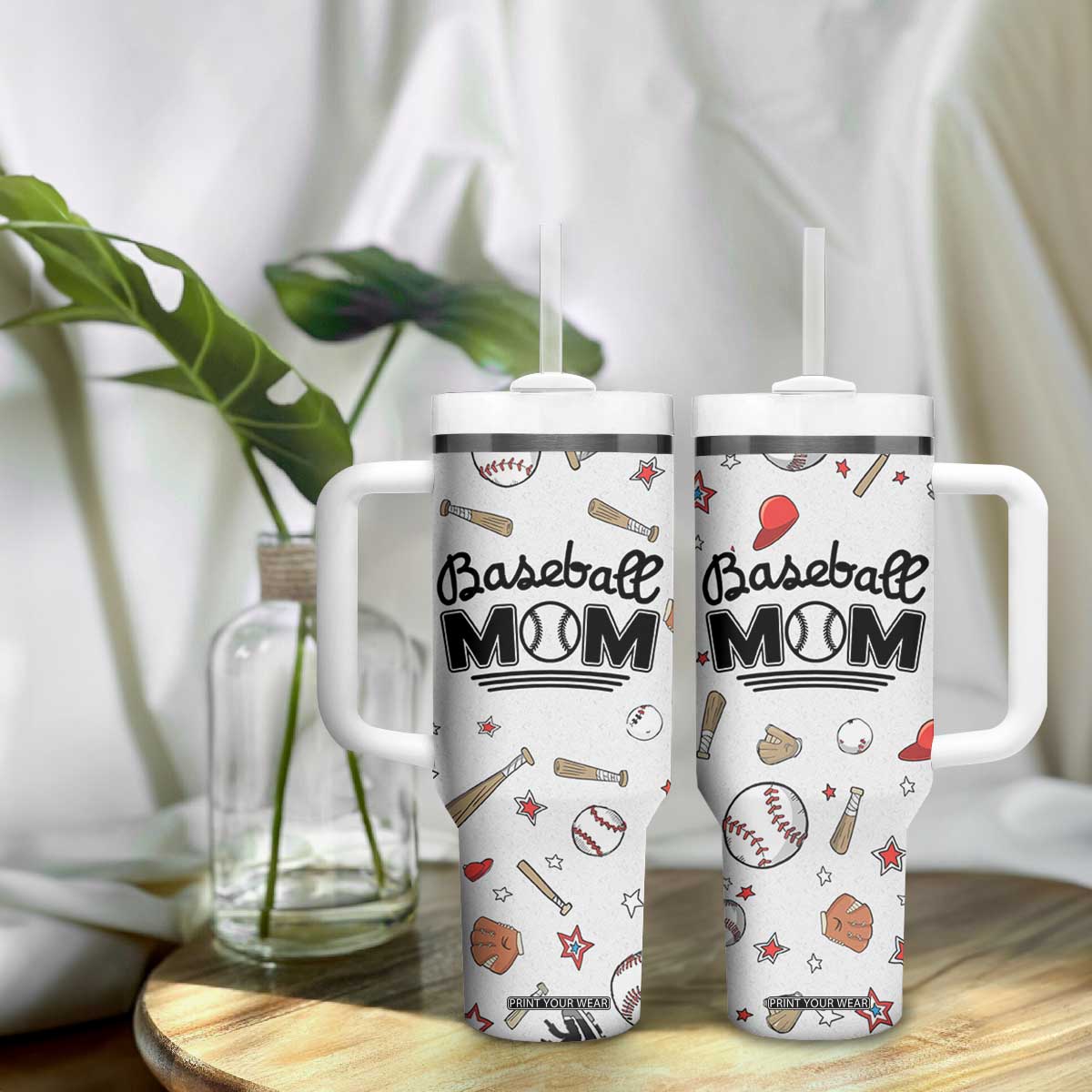 Baseball Mom Tumbler With Handle Mothers Day Birthday Gifts from Daughter Son TB10 Print Your Wear