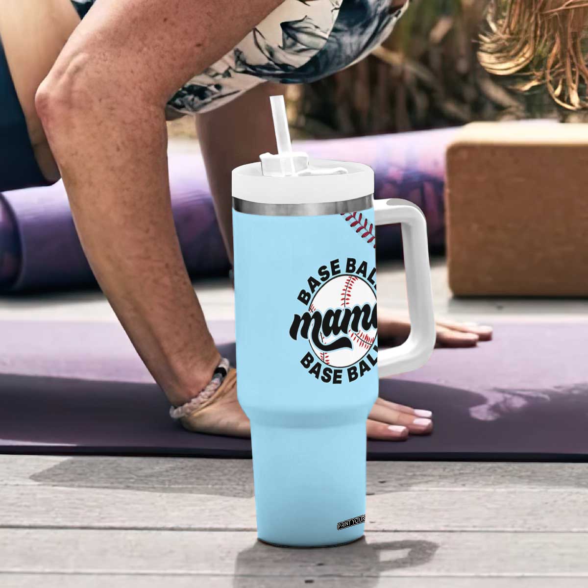 Baseball Mama Tumbler With Handle Mothers Day Birthday Gifts from Daughter Son TB10 Print Your Wear