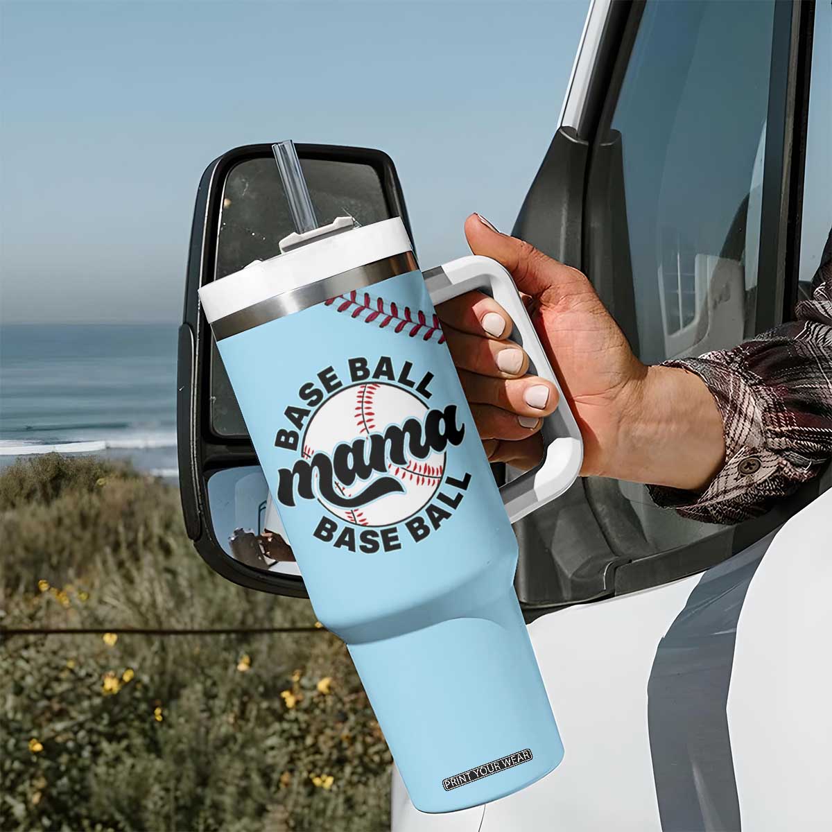 Baseball Mama Tumbler With Handle Mothers Day Birthday Gifts from Daughter Son TB10 Print Your Wear