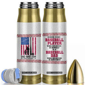 Baseball Dad Bullet Tumbler Funny Father's Day Gift For Dad From Son US Flag TB10 White Print Your Wear