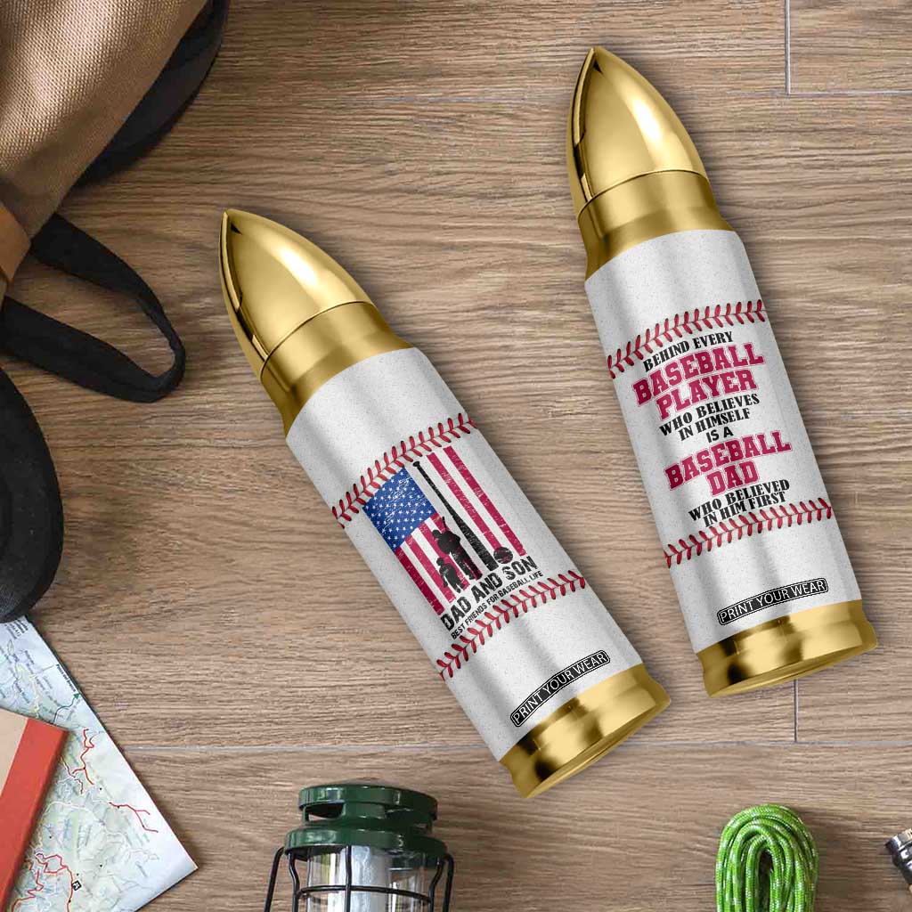 Baseball Dad Bullet Tumbler Funny Father's Day Gift For Dad From Son US Flag TB10 Print Your Wear