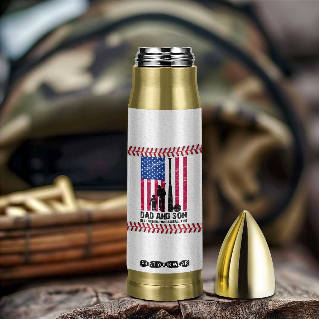 Baseball Dad Bullet Tumbler Funny Father's Day Gift For Dad From Son US Flag TB10 Print Your Wear