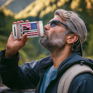 Baseball Dad 4 in 1 Can Cooler Tumbler Funny Father's Day Gift For Dad From Son US Flag TB10 Print Your Wear