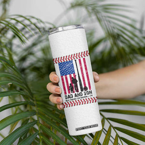 Baseball Dad Skinny Tumbler Funny Father's Day Gift For Dad From Son US Flag TB10 Print Your Wear