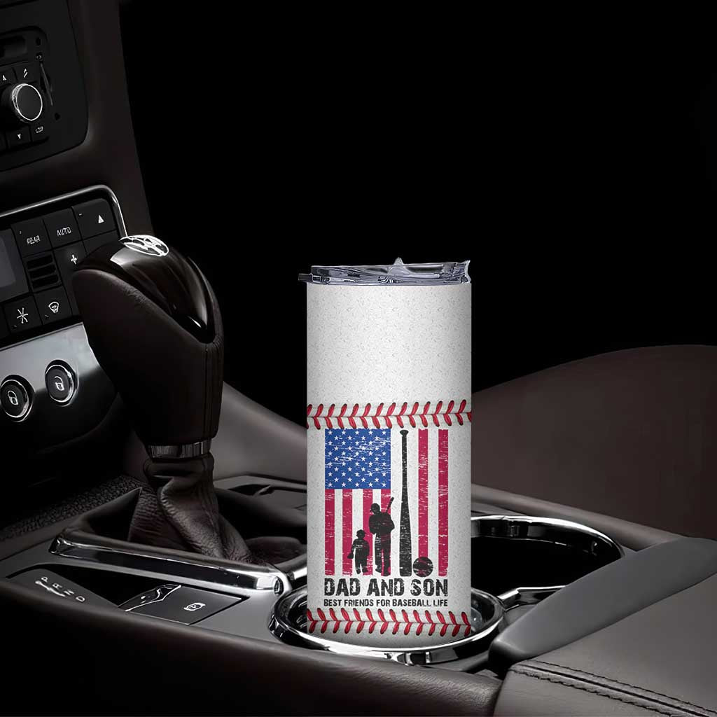 Baseball Dad Skinny Tumbler Funny Father's Day Gift For Dad From Son US Flag TB10 Print Your Wear