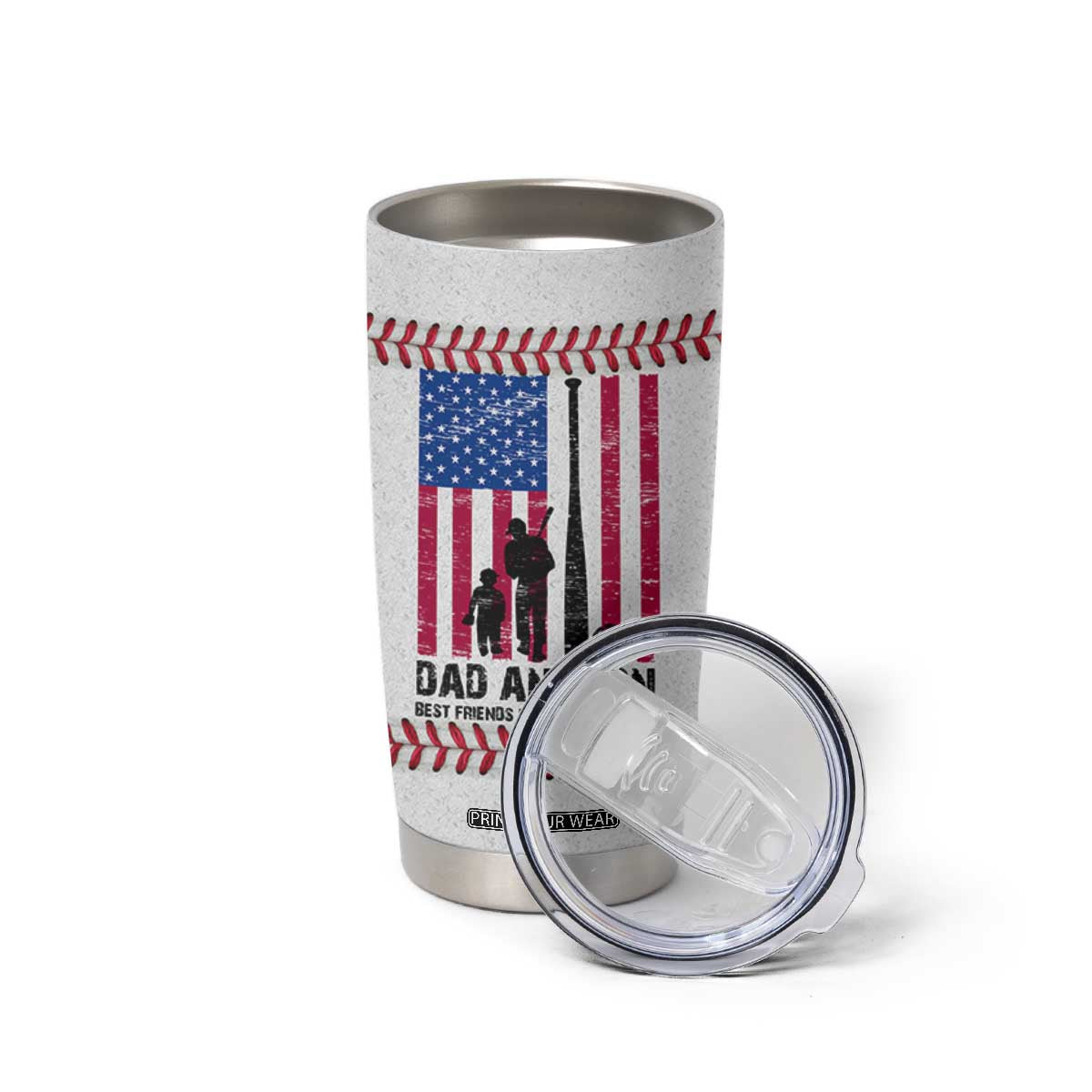 Baseball Dad Tumbler Cup Funny Father's Day Gift For Dad From Son US Flag TB10 Print Your Wear