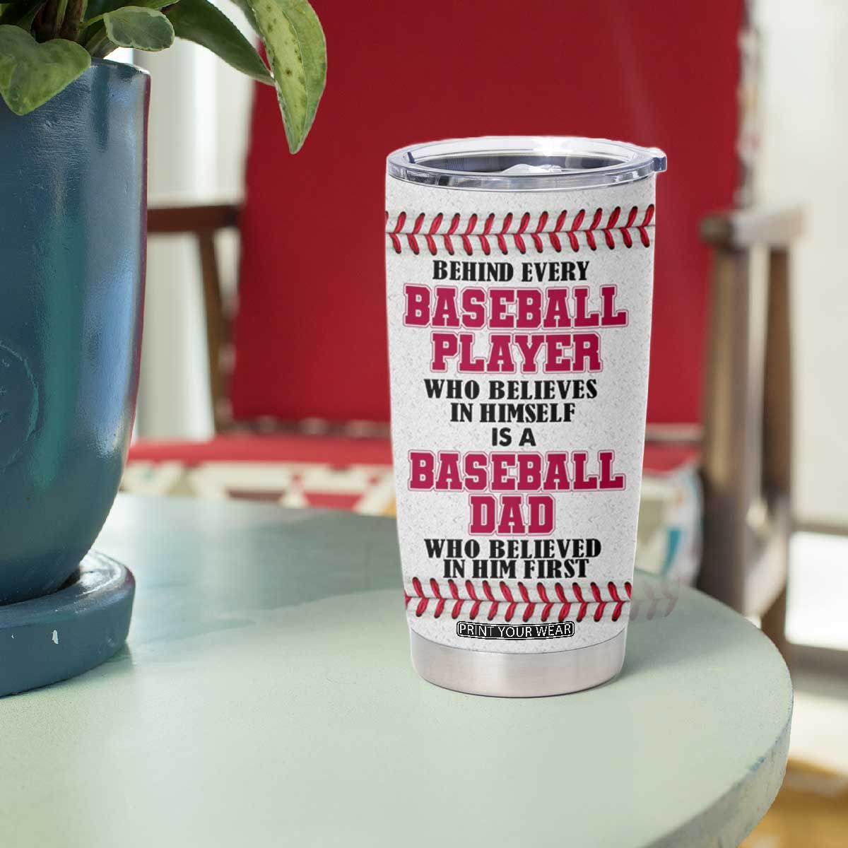 Baseball Dad Tumbler Cup Funny Father's Day Gift For Dad From Son US Flag TB10 Print Your Wear