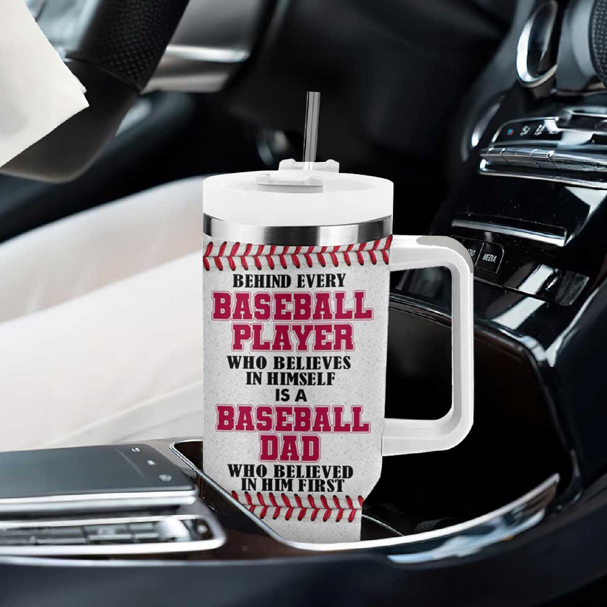 Baseball Dad Tumbler With Handle Funny Father's Day Gift For Dad From Son US Flag TB10 Print Your Wear