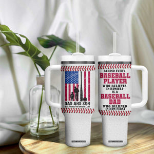 Baseball Dad Tumbler With Handle Funny Father's Day Gift For Dad From Son US Flag TB10 Print Your Wear