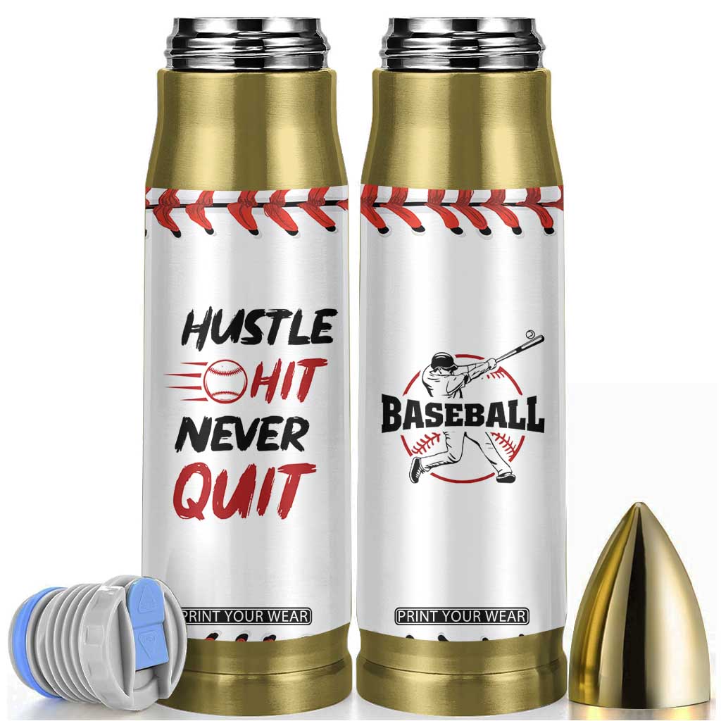 Baseball Bullet Tumbler Never Quit Funny Baseball Player Fan Coach Catcher Pitcher TB10 White Print Your Wear