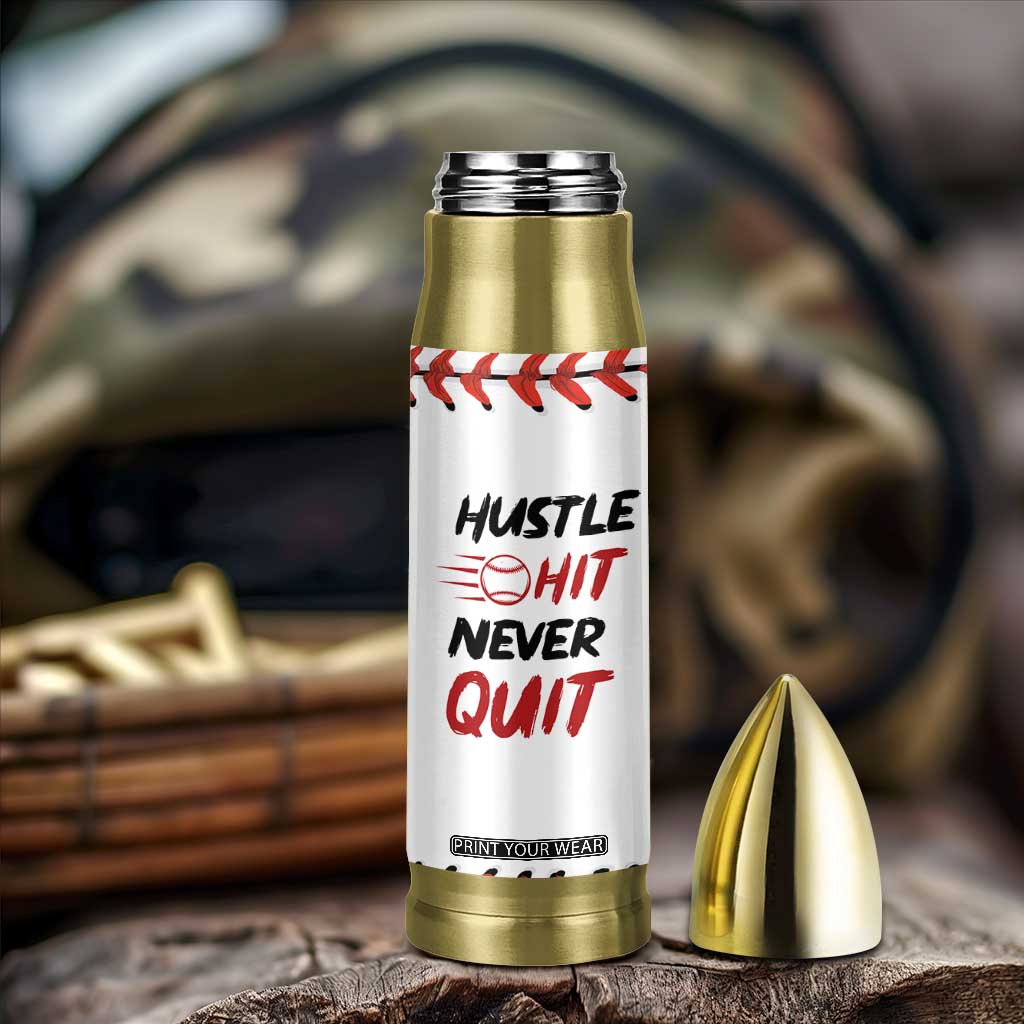Baseball Bullet Tumbler Never Quit Funny Baseball Player Fan Coach Catcher Pitcher TB10 Print Your Wear