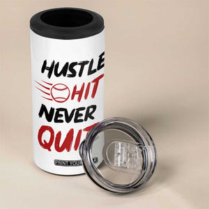 Baseball 4 in 1 Can Cooler Tumbler Never Quit Funny Baseball Player Fan Coach Catcher Pitcher TB10 Print Your Wear