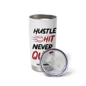 Baseball Tumbler Cup Never Quit Funny Baseball Player Fan Coach Catcher Pitcher TB10 Print Your Wear