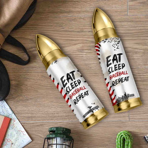 Funny Baseball Bullet Tumbler Eat Sleep Baseball Repeat Catcher Pitcher TB10 Print Your Wear