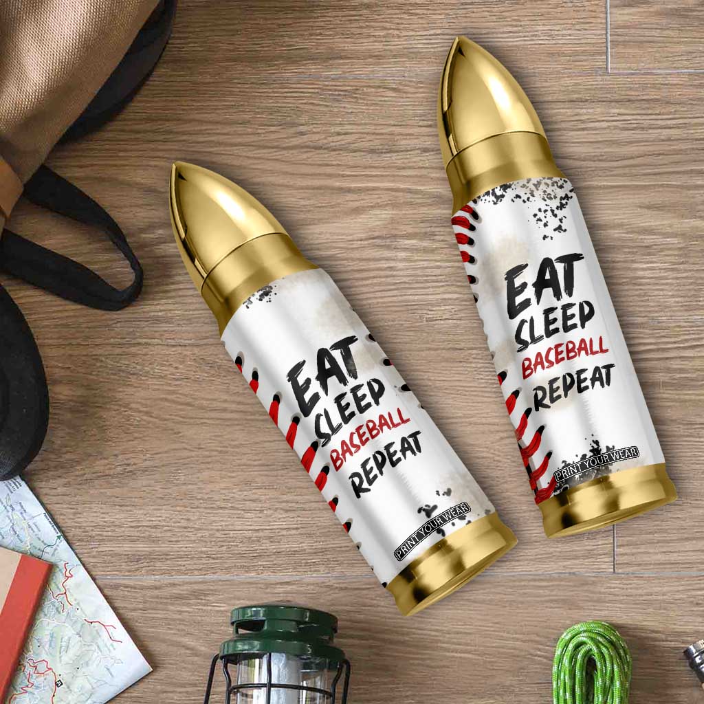 Funny Baseball Bullet Tumbler Eat Sleep Baseball Repeat Catcher Pitcher TB10 Print Your Wear
