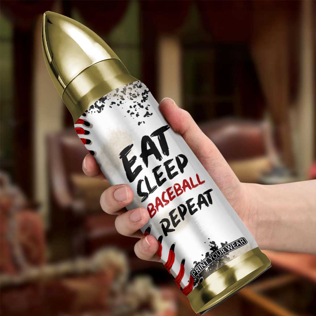 Funny Baseball Bullet Tumbler Eat Sleep Baseball Repeat Catcher Pitcher TB10 Print Your Wear